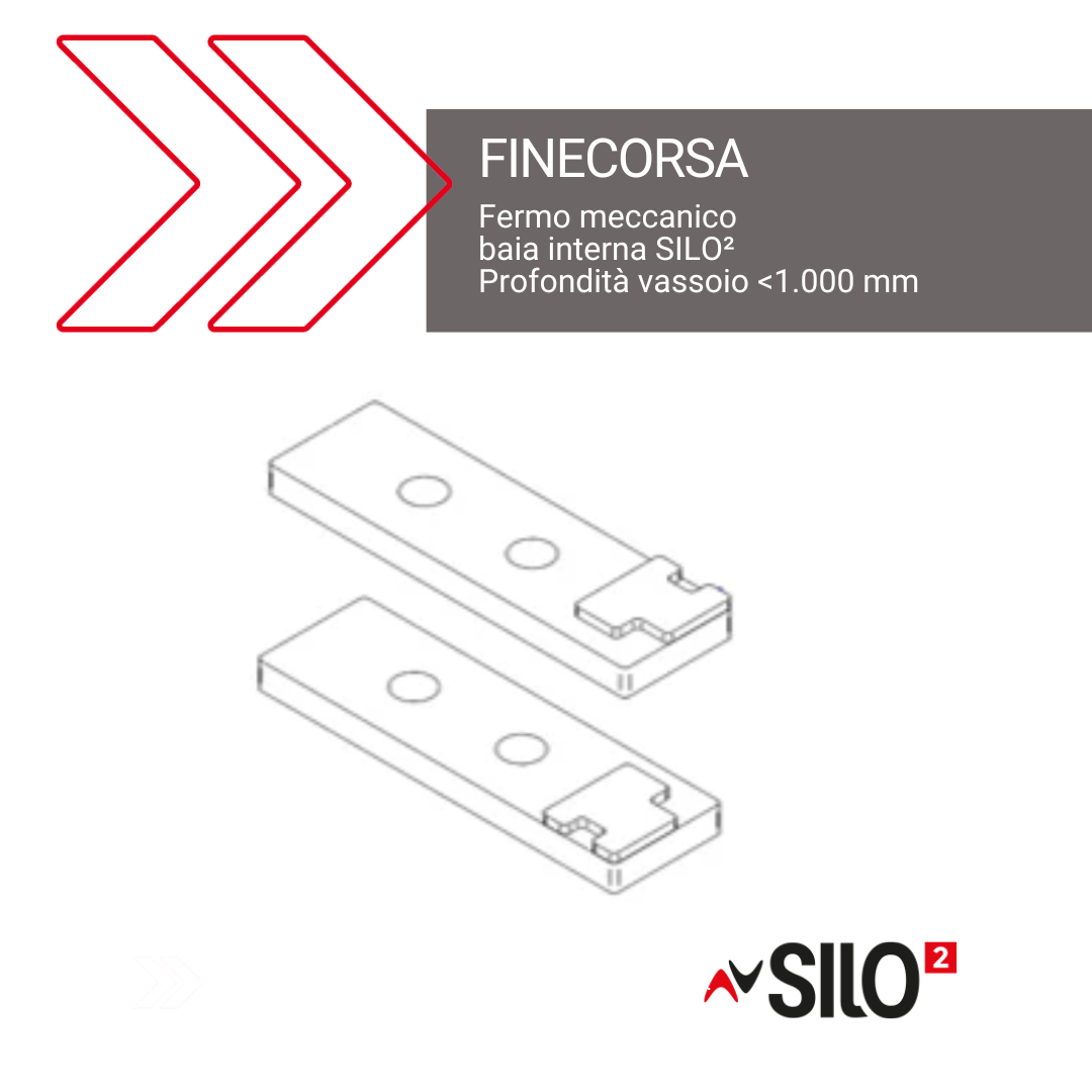 Coppia di fermi meccanici in baia interna per Silo² (profondità vassoio <1000 mm) Cod. PV0000009377