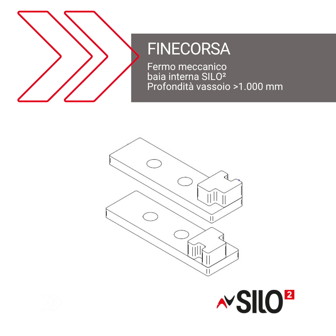 Coppia di fermi meccanici in baia interna per Silo² (profondità vassoio ≥1000 mm) Cod. PV0000009465